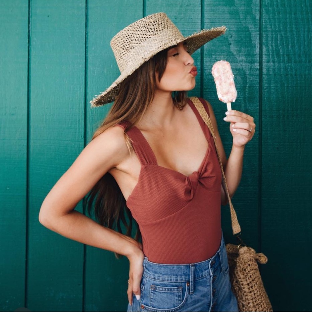 Lack of Color Sunnydip Fray Boater hat